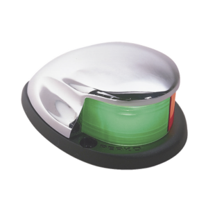 Luz Bi-Color de Montaje Horizontal con Carcasa Cromada para Embarcaciones a Motor Menores de 20 Metros