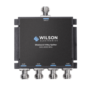 Divisor de potencia de 4 salidas, 50 Ohm, 600-4000MHz con conectores N-Hembra.