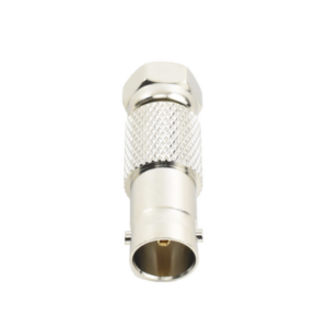 Adaptador en Línea para Video, de Conector BNC Hembra a F Macho, 75 Ohm, Níquel/ Oro/ Delrin.