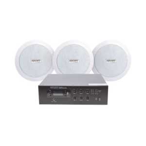 KIT de Amplificador de 120W para Escritorio | 3 Altavoces de Plafón de 5.5in | 3.75 - 30W | Sistema 70/100V
