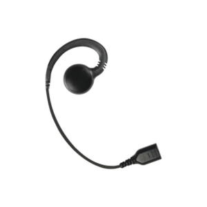 Auricular giratorio con gancho en forma de "G" con cable de fibra trenzada y conector SNAP.  Requiere micrófono de solapa de 1 o 2 hilos de la Serie SNAP.
