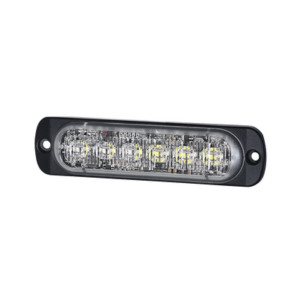 Luz Auxiliar de 12 LED, Rojo/Claro, SAE, Bisel Negro, Lente Transparente